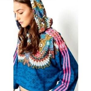adidas x FARM Rio Borbomix Cropped Hoodie XS Women’s Printed Sweatshirt